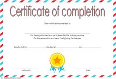 firefighter of the year certificate template, fire fighting certificate template, firefighter training certificate template, fire safety certificate template Safety Alarm, Safety Training, Certificate Of Completion, Fire Extinguisher