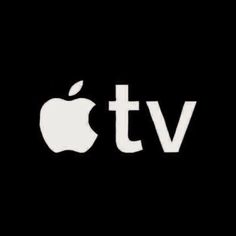 an apple tv logo on a black background