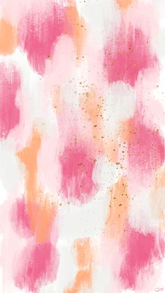 pink and gold paint splattered on a white wallpaper with lots of dots