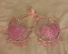 Heart Shape Custom Bra Wire Frame Design New Design / Custom What To Make With Used Bra Parts, Cute Bras Rhinestone, What Craft To Make With Used Bra Parts, Pink Bustier Bra, Bra Sewn Into Wedding Dress, Samba Wire Bra, Fire Pattern Bra, Bling Bra Straps, Dice Bra