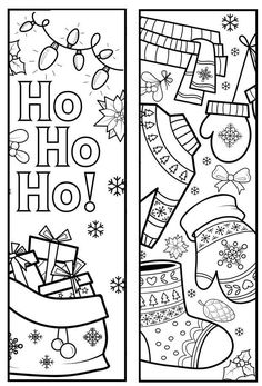 two christmas bookmarks with the words ho hoo and santa's stocking