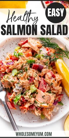 Salmon Salad Salmon Over Salad, Smoked Salmon Salad Sandwich, Salmon Salad Healthy, Salmon Packet Recipes Lunch, Paleo Salmon Salad, Cold Salmon Salad Recipes, Fresh Salmon Salad Recipes, Cold Salmon Salad, Salmon And Salad Recipes