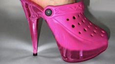 100 Perfect High Heels Crocs Ideas in 2023 Wedding Crocs, Cool Crocs, Balenciaga Heels, Croc Heels, Retro Nostalgia, Pink Vibes