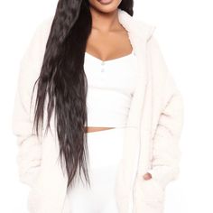 Cabin Stay Sherpa Jacket - Ivory Long Sleeve Side Pocket Zipper Front 100% Polyester Taupe Fashion, Fashion Nova Models, Review Fashion, Loungewear Women, Jacket Long, Fashion Nova Jeans, Sherpa Jacket, Womens Loungewear, Shop Maxi Dresses