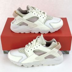 These Nike Air Huarache Sail Light Bone Sneakers Are Brand New! They Have Never Been Worn And Are In Perfect Condition. They Will Come In The Original Box. Style Code: Dh4439 104 It Will Be Shipped Out The Same Day It Is Ordered. Contact Me If You Have Any Questions Or Concerns And I Will Be Happy To Answer! We Offer Discounts On Bundles, So Be Sure To Check Out Our Store! :) Casual Cream Sneakers With Vented Sides, Casual Beige Sneakers With Vented Sides, Casual White Sneakers With Vented Sides, Sporty White Lace-up Huaraches, Casual Nike Huaraches, Casual Low-top Leather Huaraches, Casual Huaraches With Cushioned Footbed For Streetwear, Casual Leather Low-top Huaraches, White Lace-up Huaraches For Streetwear