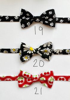 Handmade bows for the foul friends in our families. Bows are mare of 100% cotton and velcro for adjustable sizing. Bows are approximately 4 1/2 inches wide. I'd love to see a picture of your dapper duck in their bows if you are happy with your purchase. Enjoy! Adjustable Standard Tie Bow For Summer, Pre-tied Decorative Bow For Gifts, Satin Bow Tie As Summer Gift, Adjustable Pre-tied Decorative Bow, Adjustable Summer Bow Ties, Summer Decorative Bow Tie, Summer Bow Tie Back Tie As A Gift, Summer Bow Tie Back Ties As Gift, Adjustable Bow With Matching Headband For Spring