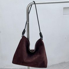 Multi-functional Soft Leather Shoulder Bag For Women With Spacious Interior Brown Suede Shoulder Bag For Fall, Fall Suede Shoulder Bag For Daily Use, Brown Suede Shoulder Bag With Leather Handles, Everyday Brown Suede Shoulder Bag, Brown Suede Hobo Bag For Shopping, Brown Suede Rectangular Shoulder Bag, Brown Suede Shoulder Bag With Large Capacity, Brown Suede Rectangular Hobo Bag, Brown Hobo Bag With Suede Lining For Shopping