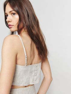 Cleo Linen Two Piece - Sleeveless Long | Reformation Spaghetti Strap, Bodice, Spaghetti, Wide Leg