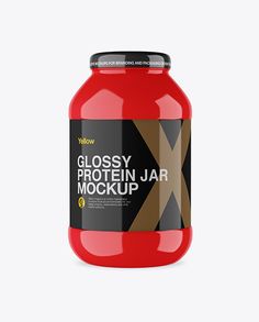 glossy protein jar mockup