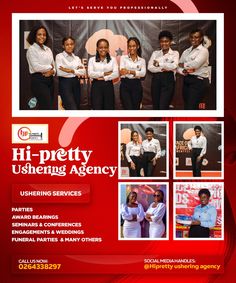 an advertisement for the h - pretty ushening agency