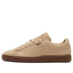 Puma Suede Gum 381174-02 Casual Suede Skate Shoes With Rubber Waffle Outsoles, Casual Suede Skate Shoes With Waffle Outsoles, Casual Suede Skate Shoes With Cushioned Footbed, Puma Suede, Gum, Mens Outfits