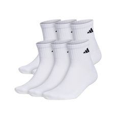 adidas-Cushioned Men's Quarter Ankle Socks - 6 Pack You can't go wrong with the Cushioned low-cut socks from adidas. These socks feature Aeroready drying technology and compression arch support for daylong comfort. Adidas Breathable White Socks, Adidas White Breathable Socks, White Breathable Adidas Socks, Adidas Socks, School Starts, Athletic Clothes, Sock Outfits, Men Socks, Socks Men