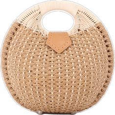 Beige Beach Bag With Round Handle For Travel, Beige Bags With Round Handle For Vacation, Beige Vacation Bag With Round Handle, Beige Bag With Round Handle For Vacation, Beige Shoulder Bag With Round Handle For Beach, Color Caqui, Shell Bag, Round Handle, Summer Handbags