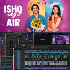 an ad for isho in the air with a man and woman holding sunflowers