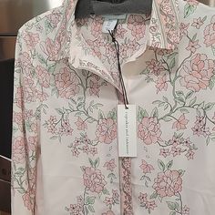 Multi Pink Colored Long Sleeve Women's Blouse Size Sm/ Med, New With Tags 100% Polyester Machine Wash Feminine Long Sleeve Shirt For Spring, Daywear 3/4 Sleeve Floral Blouse, Floral Print Blouse With 3/4 Sleeves For Daywear, Daywear Blouse With 3/4 Sleeve And Floral Print, Feminine Floral Print Tops With 3/4 Sleeve, Feminine Blouse With 3/4 Sleeve Floral Print, Feminine 3/4 Sleeve Blouse With Floral Print, 3/4 Sleeve Shirt With Floral Print For Spring, Floral Print Shirt With 3/4 Sleeve For Spring