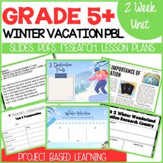 the winter vacation lesson is shown with text and pictures