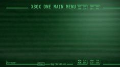 an image of a green menu with the words xbox one main menu on it, in front of a black background