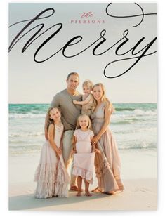 a family photo with the words merry on it