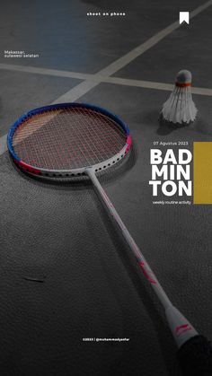 Badminton story #2 Badminton Story Ideas, Badminton Poster Design, Badminton Wallpaper, Typography Social Media, Sport Typography, Playing Badminton, A Daily Routine, Photoshop Design Ideas