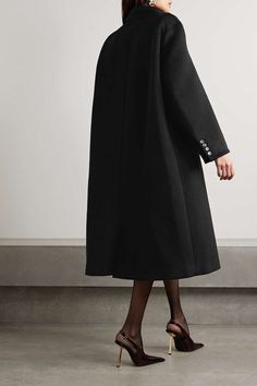 Winter Dresses For Women Classy, Black Wool Coat Outfit, Black Wool Coat Women, Dresses For Women Classy, Wool Coat Outfit, Black Outerwear, Black Wool Coat, Wool Coat Women, Long Wool Coat