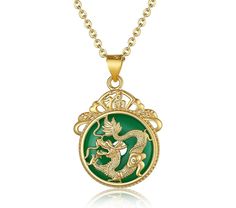 Unlock the power of positive energy with our Natural Jade Dragon Pendant Necklace, a stunning lucky charm crafted for protection and prosperity. This exquisite pendant offers: - Genuine jade for authentic beauty and rich symbolism - Luxurious gold-filled chain, perfect for everyday wear - Personalization options to layer and create a meaningful gift! Premium Quality: A gold-inlaid jade pendant is crafted from high-quality materials and features intricate carving. The jade has impressive hardness, wear resistance, and abrasion resistance, showcasing the noble temperament and unique beauty of genuine gemstones. Distinctive Design: This pendant combines traditional Chinese symbols of "fu" (fortune) and the Dragon, symbolizing good luck and happiness. The Dragon and Phoenix motif, along with t Exquisite Aquamarine Jewelry Gift, Exquisite Aquamarine Jewelry For Gift, Exquisite Aquamarine Jewelry As Gift, Luxury Green Aquamarine Jewelry, Polished May Birthstone Jewelry For Weddings, Luxury Round Aquamarine Jewelry, Fine Jewelry Aquamarine Hallmarked, Aquamarine Pendant Jewelry For Wedding, Exquisite Jade Jewelry For Anniversary