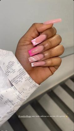 Baddies Nails, Pink Nail Inspo, Drip Nails, Simple Gel Nails, Colored Acrylic Nails, Work Nails, Dope Nail Designs, Short Square Acrylic Nails