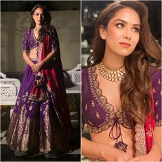 Indian Outfits Lehenga, Indian Bride Outfits, Indian Saree Blouses Designs, Blouse Designs Indian, Half Saree Designs, Red Lehenga, Elegant Blouse Designs