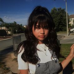 Latina Hairstyles Bangs, Cute Y2k Hairstyles With Bangs, Cute Hairstyles With Bangs Aesthetic, Y2k Hairstyles With Bangs, Priscilla Hazel, Highschool Hairstyles, Kimberly Hair, Black Hair 90s