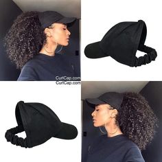 Curly Hair And Hats, Natural Hair Accessories, Long Hair Tips, Hats Black, Pelo Afro, Glossy Hair, Satin Bonnet, Afro Hair, Penteado Cabelo Curto