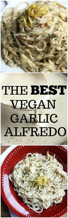 the best vegan garlic alfredo recipe is made with fresh ingredients and ready to be eaten