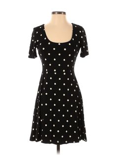 Old Navy Casual Dress Size: X-Small Black Dresses - used. 95% RAYON, 5% VISCOSE, Mini, Square, Polka Dots, Short, Short Sleeve | Old Navy Casual Dress: Black Polka Dots Dresses - Size X-Small Petite Black Polka Dot Dress, Casual Dress Black, Small Black Dress, White Polka Dot Dress, Black Dresses Casual, Black Polka Dot, Black Dresses, Polka Dot Dress, White Polka Dot