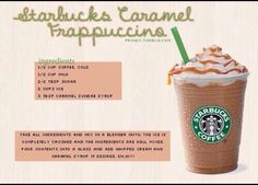 the starbucks caramel frappuccine is on display in this advertiser's advertisement