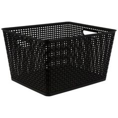 a large black basket on a white background