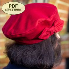 Beret Sewing Pattern, Style Beret, Glad Rags, Warm Winter Hats, Beret Hat, Patterned Sheets, Pdf Sewing Patterns, Lining Fabric