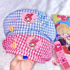 Kawaii Fashion Outfits, Beret Hat, Gift Wrapping Services, Kawaii Clothes, My Melody, Harajuku Fashion, Kawaii Fashion, Check Pattern, Punk Fashion