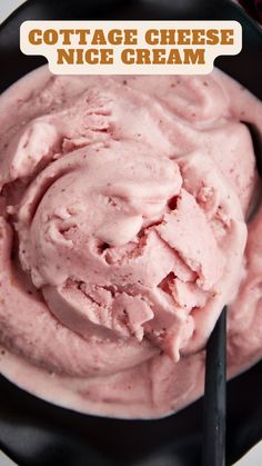 a bowl filled with ice cream on top of a table