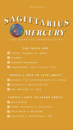 the cover of sagittarius mercury, which is written in english