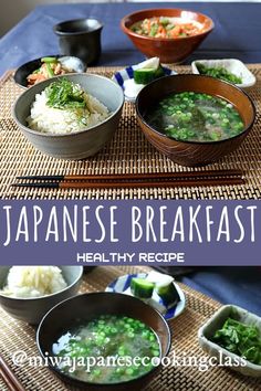 japanese breakfast healthy recipe with rice and vegetables