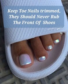 Summer Nails And Pedicure, 2024 Spring Pedicure, Opal Toe Nails, White Pedicure With Glitter, Mermaid Pedicure Toes, May Toe Nail Colors, Shellac Pedicure Toenails Summer, Simple Toenail Ideas, Something Blue Pedicure