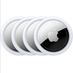 six white apple products stacked on top of each other