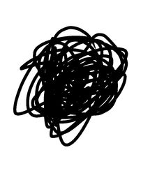 a black and white drawing of a ball of yarn