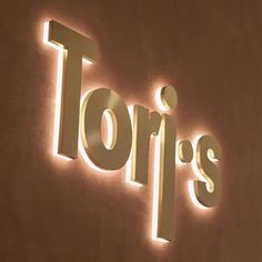 Led Backlit Letters on Wall Signage Lighting, Light Signage, Light Signage Design, Logo Signage, Backlit Letters, Brass Sign, Backlit Logo, Brass Signage, Copper Signage