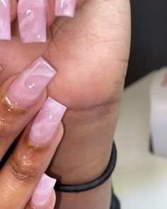 Pink Marmor Nails, Square Nails Marble, Classy Acrylic Nails Short, Nail Inspo Marble, Simple Marble Nails, Marble Pink Nails, Ombre Short Nails, Salmon Nails, Pink Nails Inspiration