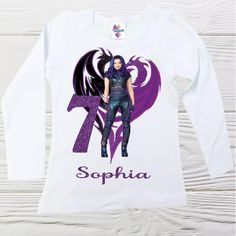 Descendants birthday shirt, perfect for fans of this popular Disney movie! This custom t shirt is made from high-quality cotton, ensuring comfort and durability. You can personalize the shirt with your own unique design or choose from our selection of villain-inspired designs, like our fan-favorite Mal design. With 100% cotton fabric and the latest DTG printing technology, our shirts are comfortable to wear and the designs last longer. Before ordering, please check our size chart for the perfect Descendants Birthday Shirt, Popular Disney Movies, Mal Descendants, Personalized Birthday Shirts, Doll Beds, Faith Shirt, Disney Movie, Embroidered Clothes, Dtg Printing