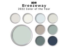 the behr breezeway color of the year is shown in several different shades