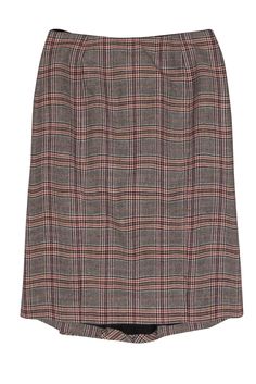 Current Boutique-Valentino - Brown & Purple Glen Plaid Pencil Skirt Sz 2 Pencil Silhouette, Plaid Pencil Skirt, Glen Plaid, Cozy Vibes, Tweed Blazer, Wool Skirts, Warm And Cozy, Leather Crossbody, Wool Blend