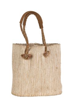 Everyday beach day, running errands, or date night—take your essentials with you in style in this handcrafted Jute & Cotton Tote with Leather Handles. Handmade with natural cotton, jute, and leather by artisans with Prokritee in Bangladesh.