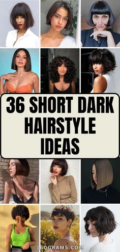 Save this pin for a collection of trendy short dark hairstyles that will elevate your style game! Whether you're looking for an edgy or elegant look, these hairstyles are sure to inspire you. #ShortHairstyles #DarkHair #FashionTrends Medium Length Pixie Hairstyles