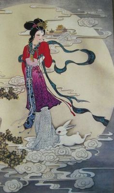 Chang E, Hou Yi, Moon Rabbit, and Mid Autumn Festival | ChinaFetching Avalokiteshvara Bodhisattva, Goddess Spirituality, The Moon Goddess, Cold Moon, Moon Rabbit, Moon Palace, Chinese Art Painting, Quan Yin, Buddha Zen