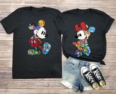 Mickey And Minnie Couples T-shirt Minnie Mickey Shirts, Her Mickey His Minnie Shirts, Micky And Minnie Shirt, Mickey Mouse Shirt, Matching Disney Shirts, Disney Valentines, Minnie Mouse Shirts, Disney Mom, Shamrock Shirt